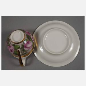 Biedermeiertasse mit Rosenkranzmotiv