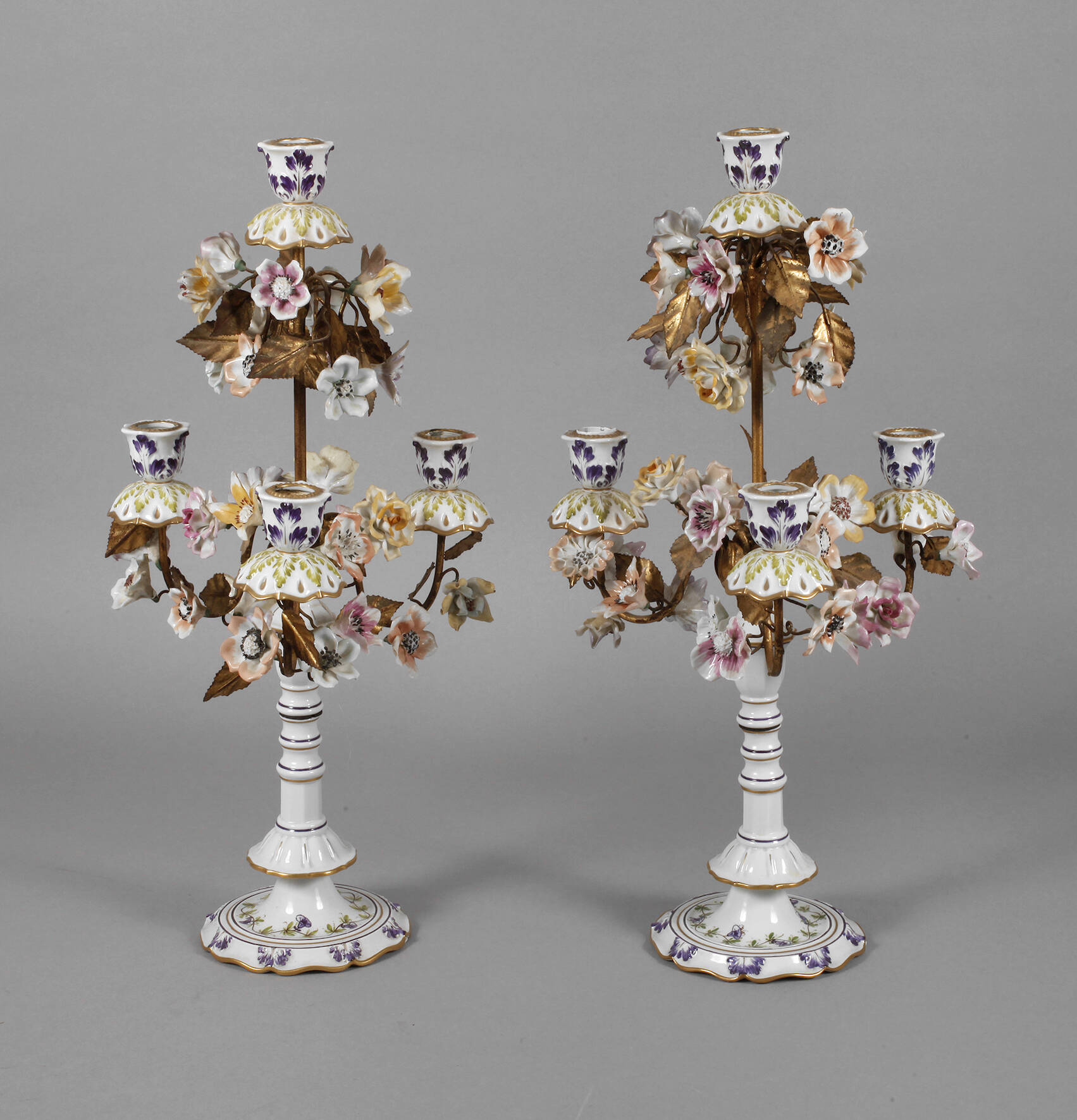 Italien Paar Girandolen im Capodimonte-Stil