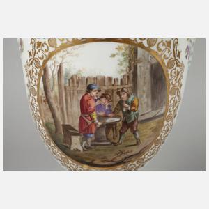 Dresden Prunkvase mit Genreszenen