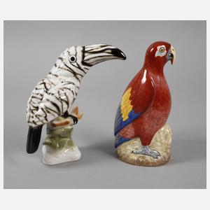 Herend Ungarn Papagei und Thüringer Tukan