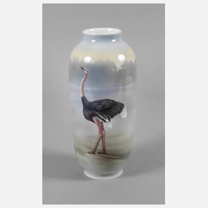 Kaestner Vase mit Straußenmotiv