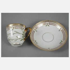 Kopenhagen Kaffeetasse mit Untertasse "Flora Danica"
