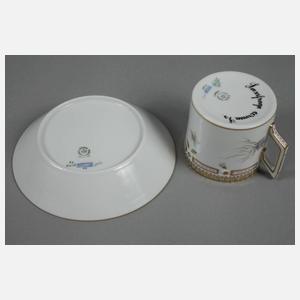 Kopenhagen Kaffeetasse mit Untertasse "Flora Danica"