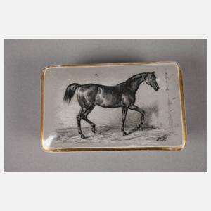 KPM Berlin Deckeldose mit Pferdemotiv