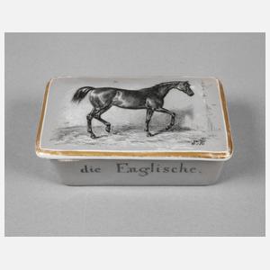 KPM Berlin Deckeldose mit Pferdemotiv