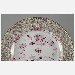 KPM Berlin drei Durchbruchteller "Indische Malerei"