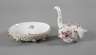 Meissen Kännchen und Unterschale mit Blütenbesatz