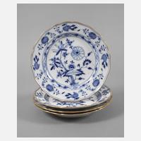 Meissen vier Speiseteller "Zwiebelmuster"111