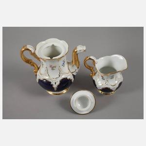 Meissen prunkvolles Tête-à-Tête "B-Form"