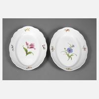 Meissen Paar ovale Platten "Blume 1"111