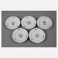 Meissen fünf Beilagenteller "Blume 1"111