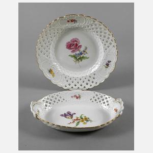 Meissen Durchbruchschale und Durchbruchteller