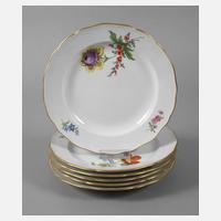 Meissen sechs Speiseteller "Blume 2 schräg"111