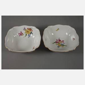 Meissen Konvolut Geschirrteile mit Blumenmalerei