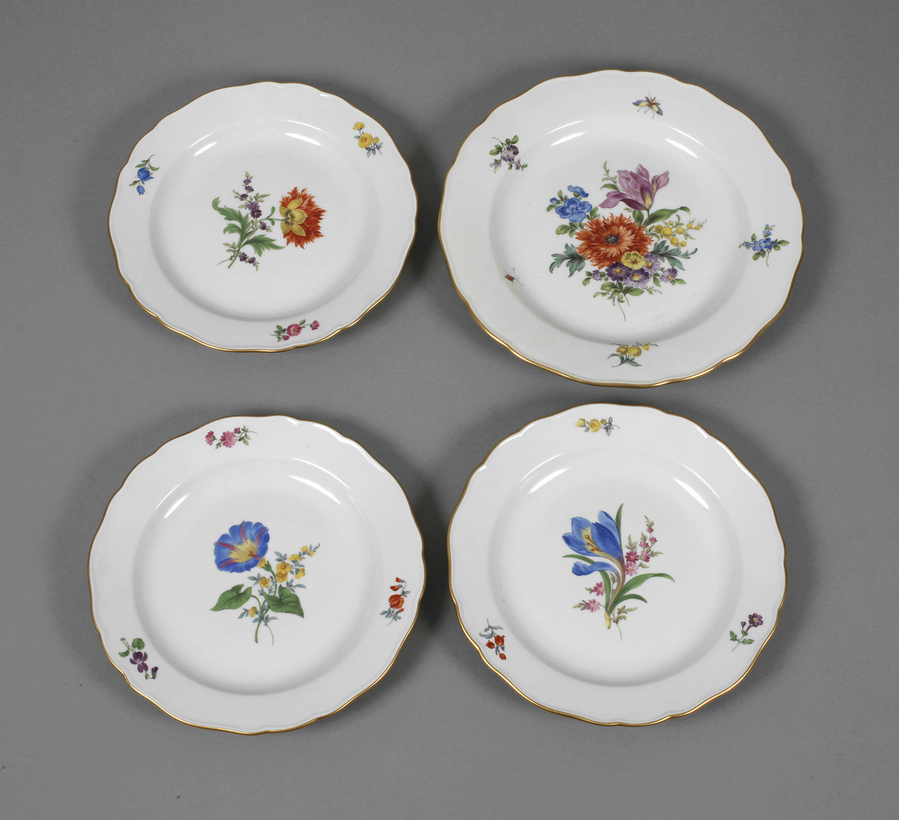 Meissen Konvolut Teller Blumenmalerei