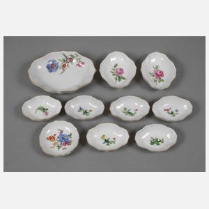 Meissen Konvolut Schälchen Blumenmalerei