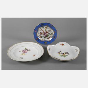 Meissen Konvolut Zierteller Blumenmalerei