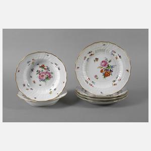 Meissen Konvolut Teller "Blumen und Insekten"