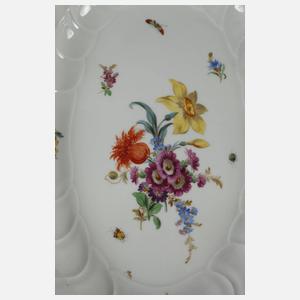 Meissen ovale Platte "Blumen und Insekten"