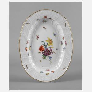 Meissen ovale Platte "Blumen und Insekten"