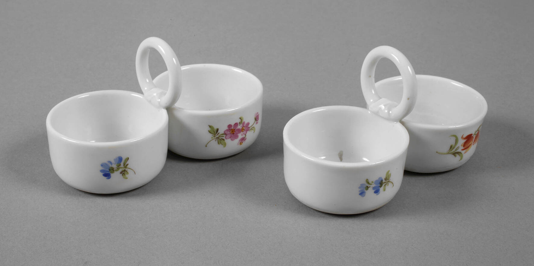 Meissen Paar Menagen Streublümchendekor