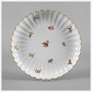 Meissen Fächerschale Streublümchendekor