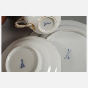 Meissen Gedeck "Gestreute Bukettchen mit Insekten"