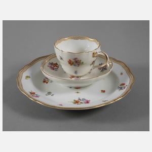 Meissen Gedeck "Gestreute Bukettchen mit Insekten"