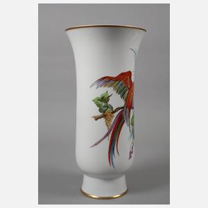 Meissen große Vase mit Papageimotiv