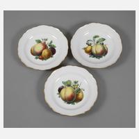 Meissen drei Dessertteller "Fruchtmalerei"111