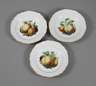 Meissen drei Dessertteller "Fruchtmalerei"