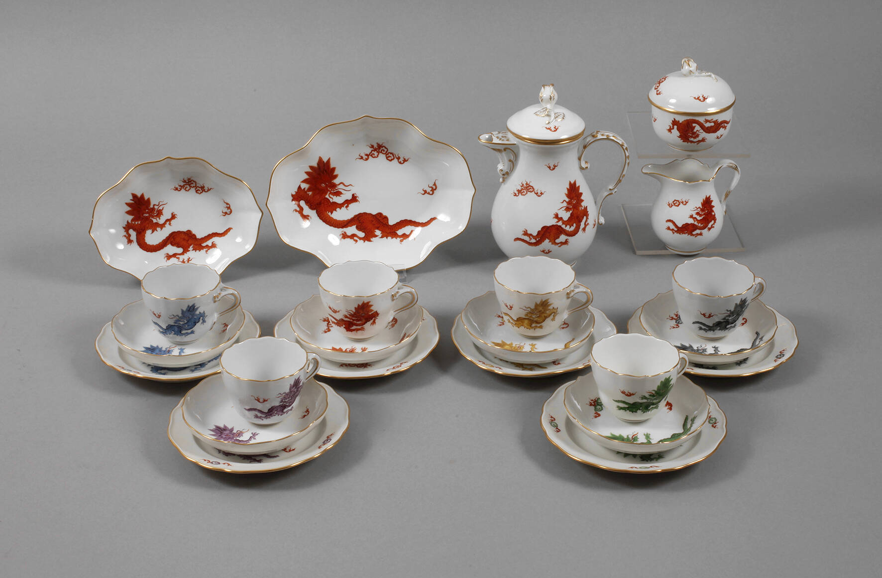Meissen Mokkaservice "Mingdrache"