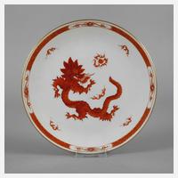 Meissen Wandteller "Roter Mingdrache mit Kante"111