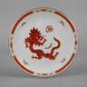 Meissen Wandteller "Roter Mingdrache mit Kante"