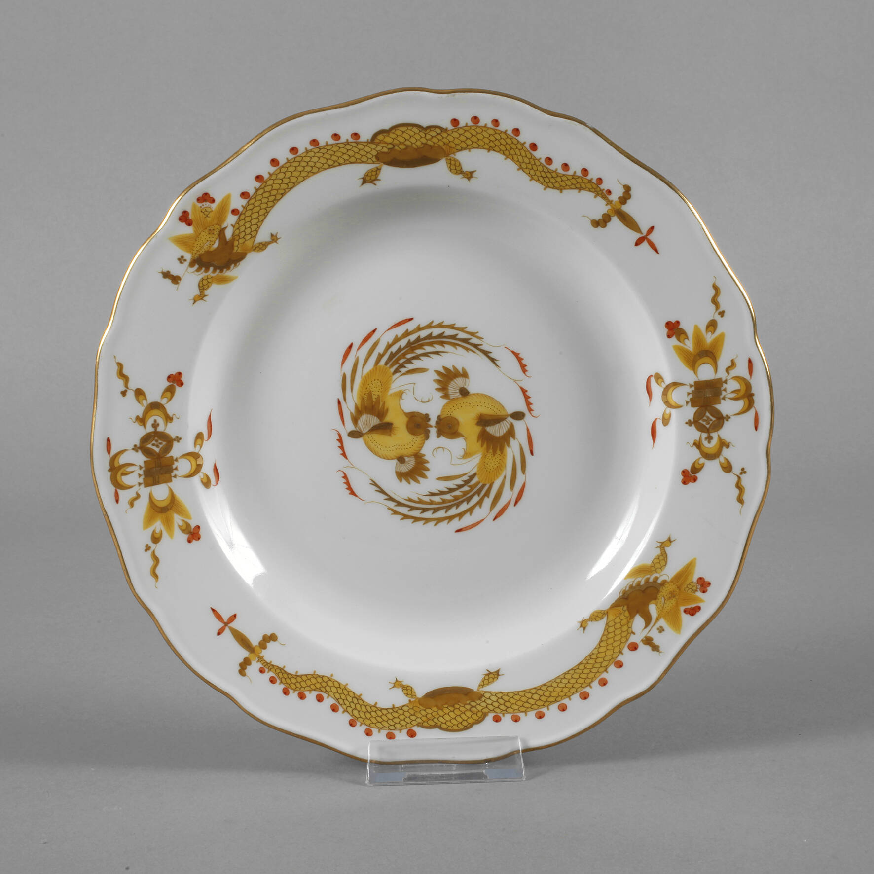 Meissen Speiseteller "Reicher Drache, gelb"