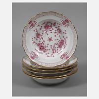 Meissen sechs Suppenteller "Indische Malerei, purpur"111
