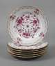 Meissen sechs Speiseteller "Indische Malerei, purpur"