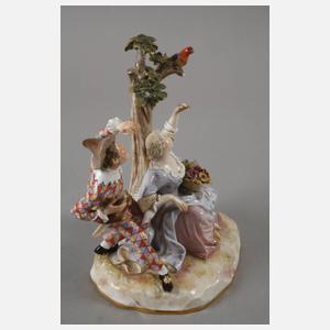 Meissen "Dame mit Harlekin und Papagei"