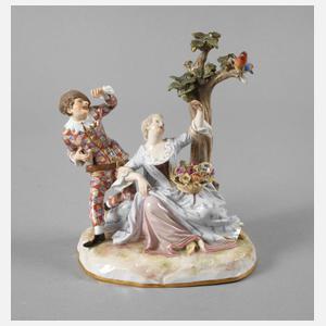 Meissen "Dame mit Harlekin und Papagei"