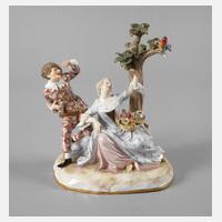 Meissen "Dame mit Harlekin und Papagei"111
