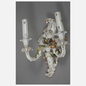 Potschappel Paar Wandleuchter im Rokokostil