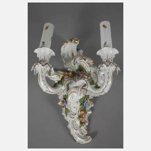 Potschappel Paar Wandleuchter im Rokokostil