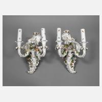 Potschappel Paar Wandleuchter im Rokokostil111