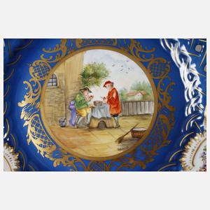 Potschappel Durchbruchteller mit Genreszene