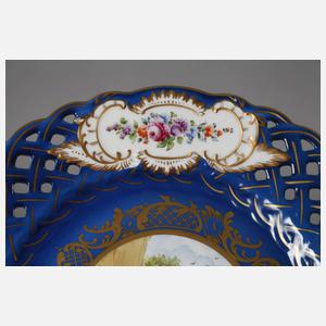 Potschappel Durchbruchteller mit Genreszene