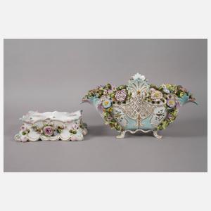 Thüringen Prunkjardiniere mit Postament