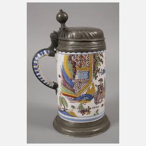 Fayencewalzenkrug mit Chinoiserien