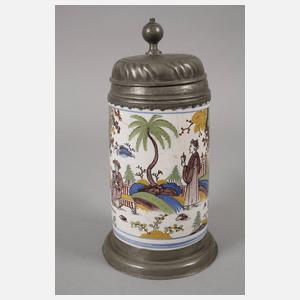 Fayencewalzenkrug mit Chinoiserien