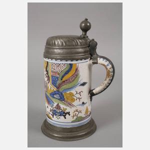 Fayencewalzenkrug mit Chinoiserien