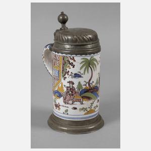 Fayencewalzenkrug mit Chinoiserien